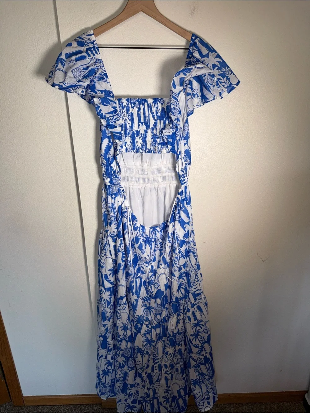 NWT BALTIC BORN Catira smocked lightweight cut out vacation maxi dress 1X - Picture 9 of 9